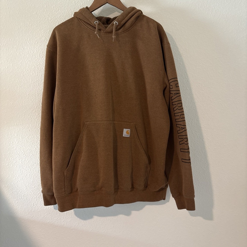 Carhartt Mid Weight Hooded Pullover Sweatshirt Original Fit Men's XL Block Arm